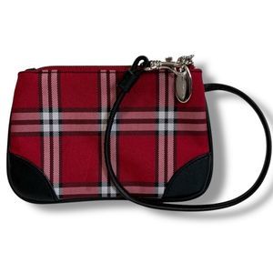 Liz Claiborne Black & Red Plaid Wristlet